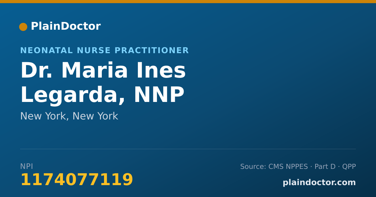 Shareable card for Maria Ines Legarda, NNP - Neonatal Nurse Practitioner, New York, NY