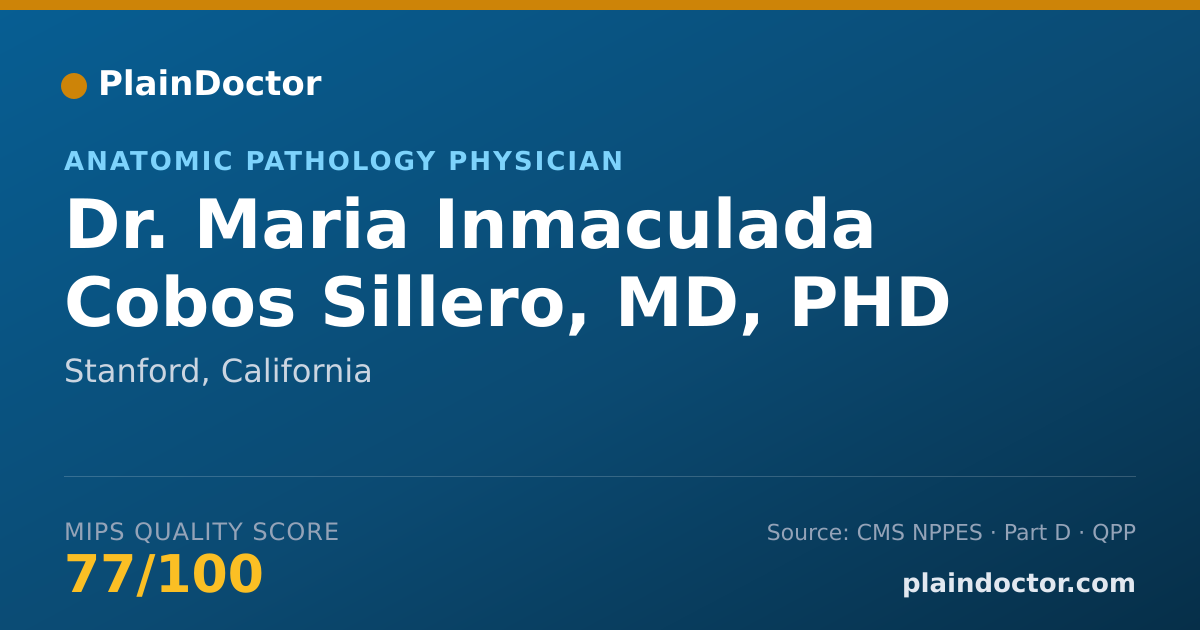 Shareable card for Maria Inmaculada Cobos Sillero, MD, PHD - Anatomic Pathology Physician, Stanford, CA