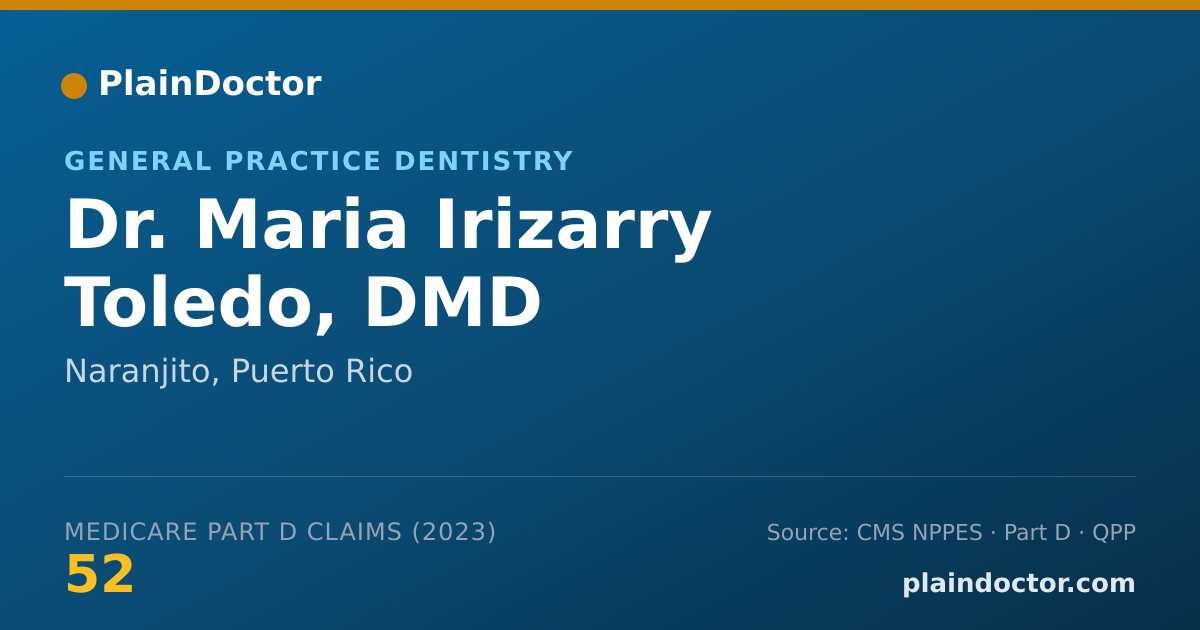 Shareable card for Maria Irizarry Toledo, DMD - General Practice Dentistry, Naranjito, PR