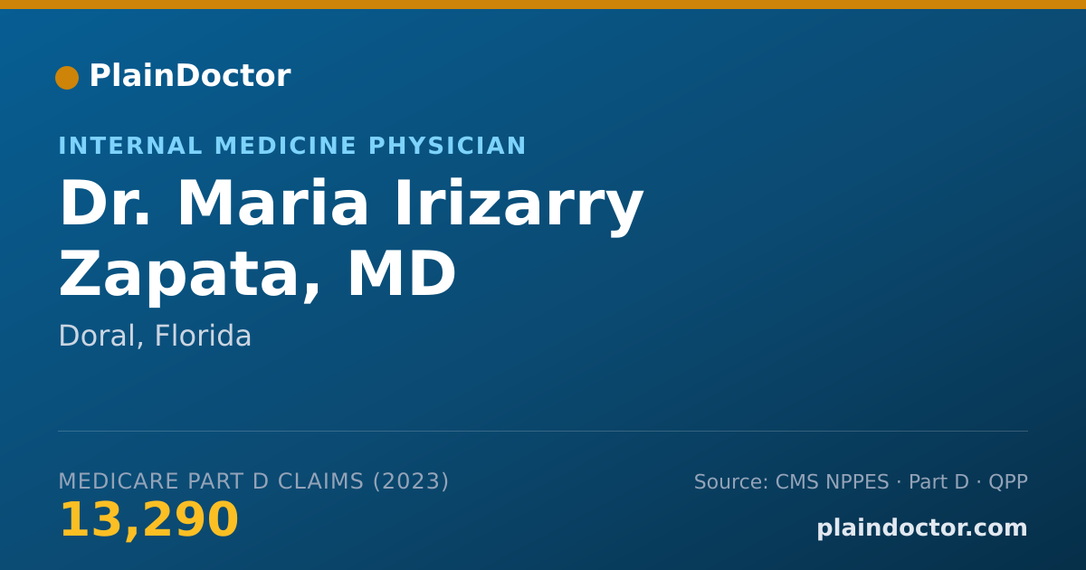 Shareable card for Maria Irizarry Zapata, MD - Internal Medicine Physician, Doral, FL