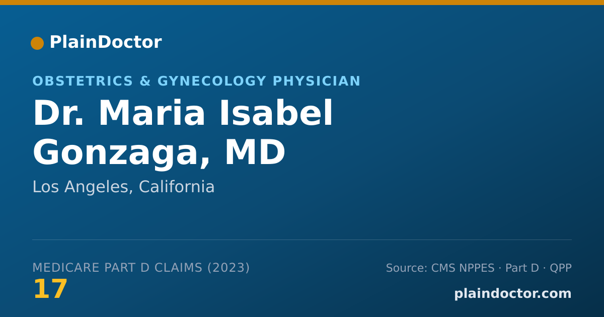 Shareable card for Maria Isabel Gonzaga, MD - Obstetrics & Gynecology Physician, Los Angeles, CA