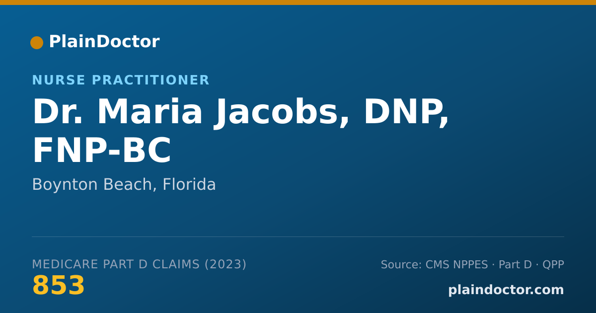 Shareable card for Maria Jacobs, DNP, FNP-BC - Nurse Practitioner, Boynton Beach, FL