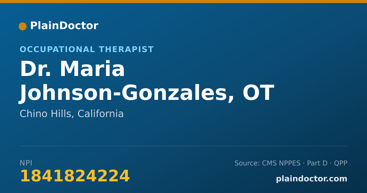 Shareable card for Maria Johnson-Gonzales, OT - Occupational Therapist, Chino Hills, CA