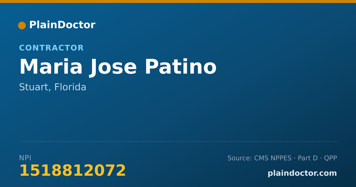 Shareable card for Maria Jose Patino - Contractor, Stuart, FL