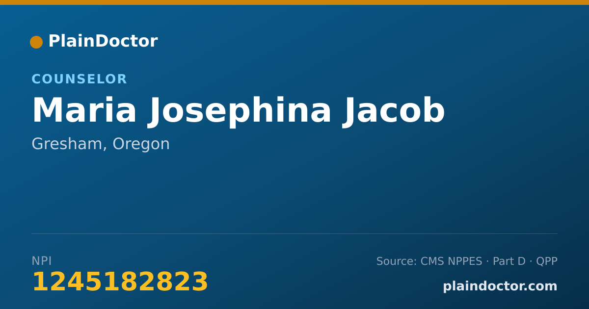 Shareable card for Maria Josephina Jacob - Counselor, Gresham, OR