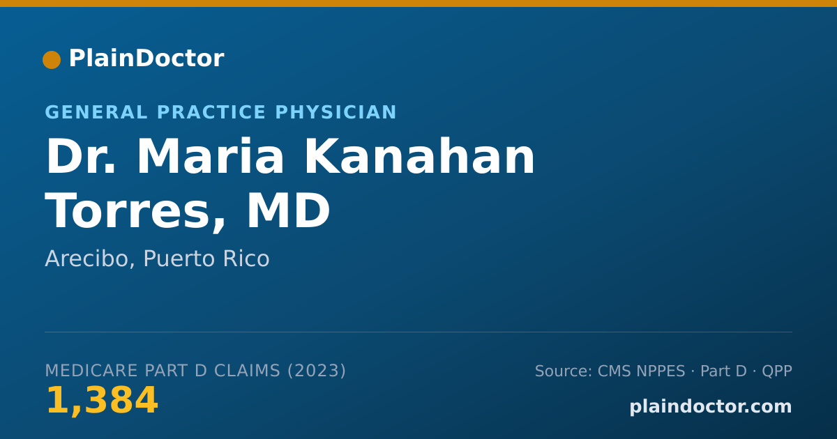 Shareable card for Maria Kanahan Torres, MD - General Practice Physician, Arecibo, PR