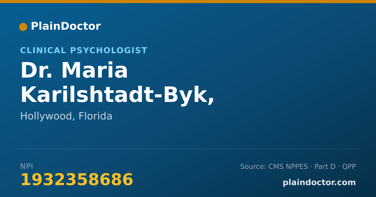 Shareable card for Maria Karilshtadt-Byk, PSY.D. - Clinical Psychologist, Hollywood, FL