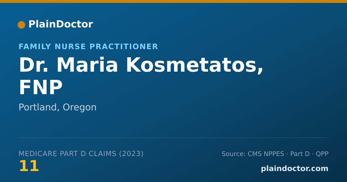 Shareable card for Maria Kosmetatos, FNP - Family Nurse Practitioner, Portland, OR