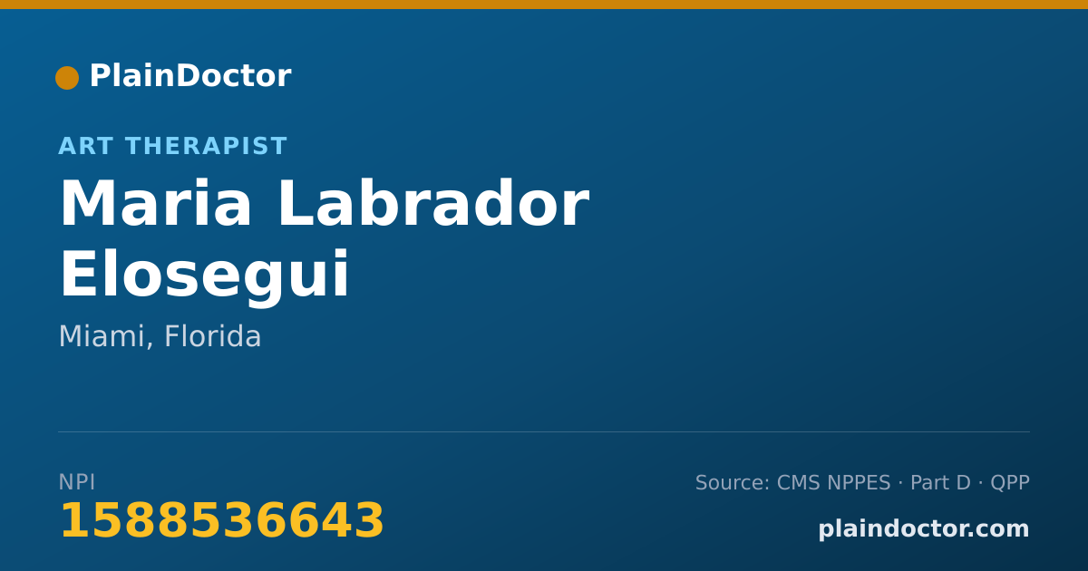 Shareable card for Maria Labrador Elosegui - Art Therapist, Miami, FL