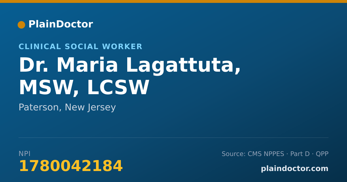 Shareable card for Maria Lagattuta, MSW, LCSW - Clinical Social Worker, Paterson, NJ