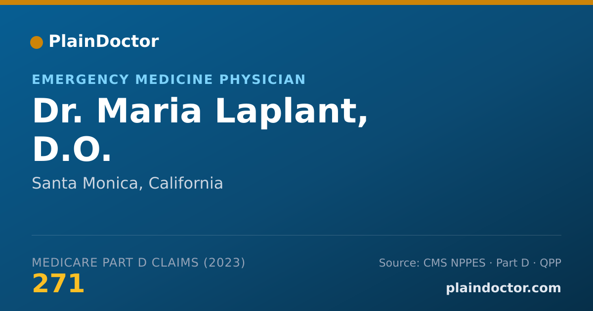 Shareable card for Maria Laplant, D.O. - Emergency Medicine Physician, Santa Monica, CA