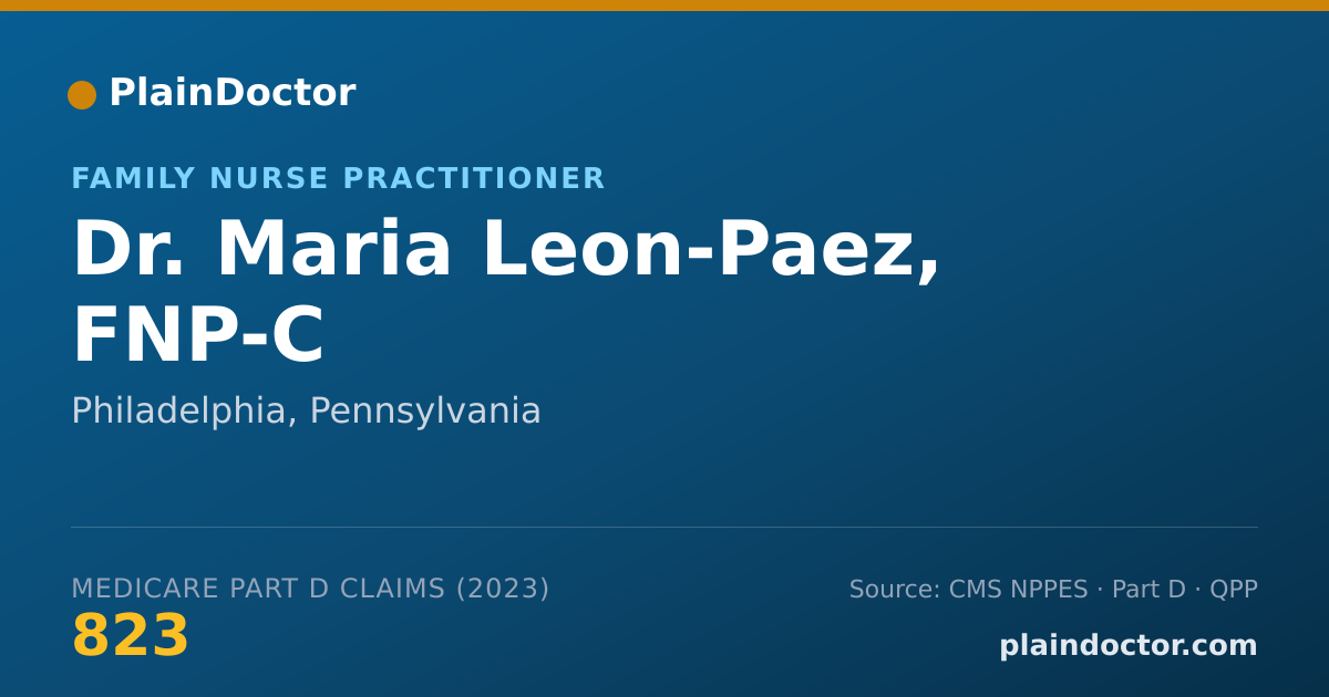 Shareable card for Maria Leon-Paez, FNP-C - Family Nurse Practitioner, Philadelphia, PA
