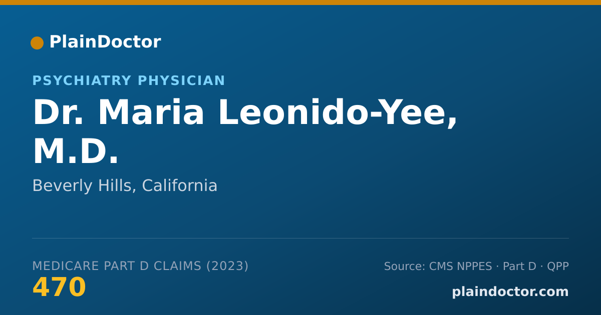 Shareable card for Maria Leonido-Yee, M.D. - Psychiatry Physician, Beverly Hills, CA
