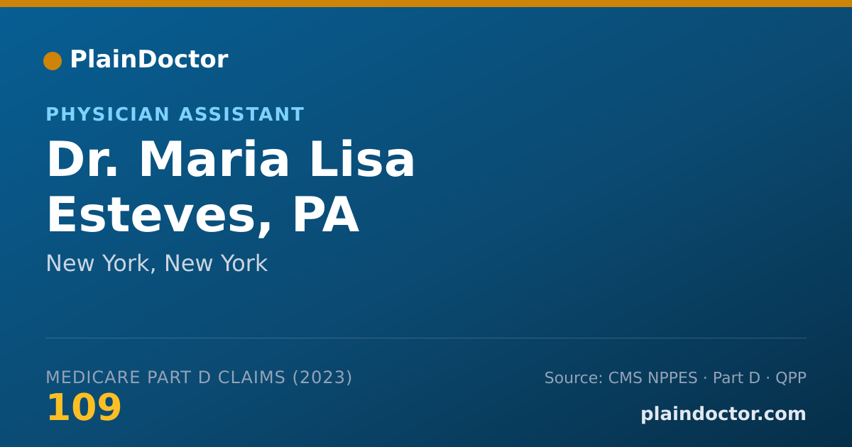 Shareable card for Maria Lisa Esteves, PA - Physician Assistant, New York, NY