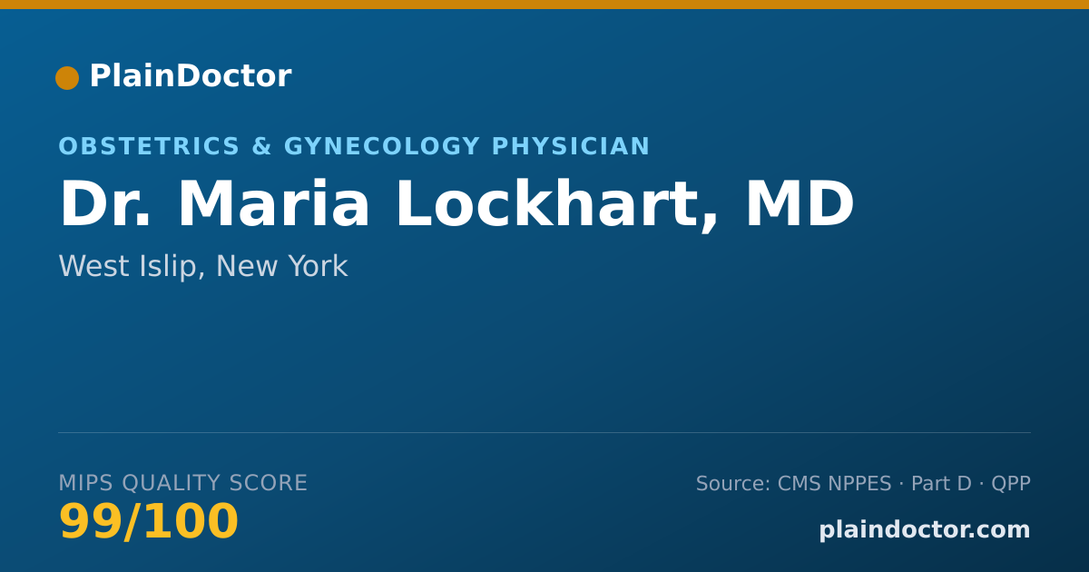 Shareable card for Maria Lockhart, MD - Obstetrics & Gynecology Physician, West Islip, NY