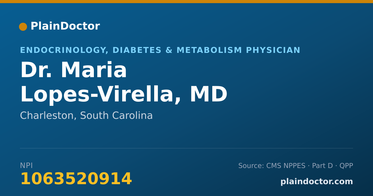 Shareable card for Maria Lopes-Virella, MD - Endocrinology, Diabetes & Metabolism Physician, Charleston, SC