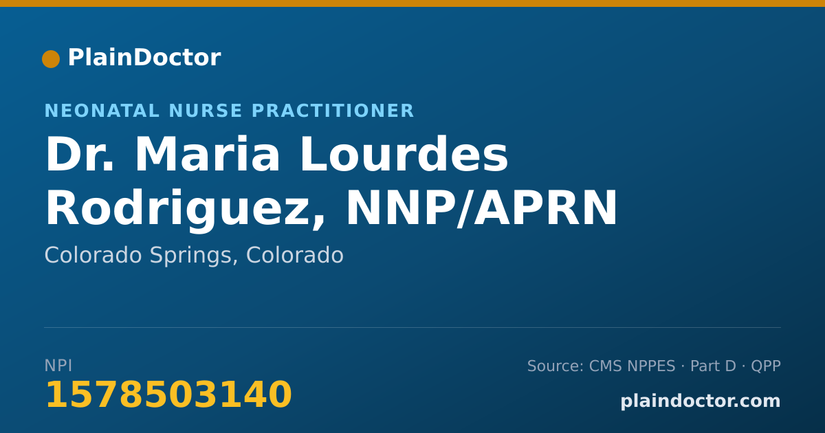 Shareable card for Maria Lourdes Rodriguez, NNP/APRN - Neonatal Nurse Practitioner, Colorado Springs, CO