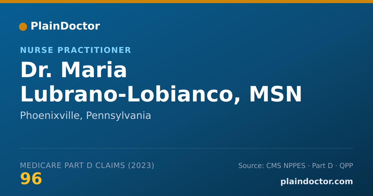 Shareable card for Maria Lubrano-Lobianco, MSN CRNP RN AGNP-BC - Nurse Practitioner, Phoenixville, PA