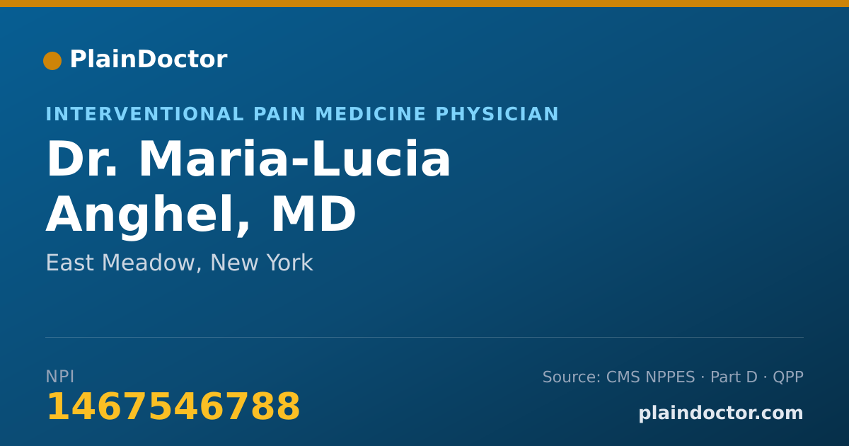 Shareable card for Maria-Lucia Anghel, MD - Interventional Pain Medicine Physician, East Meadow, NY