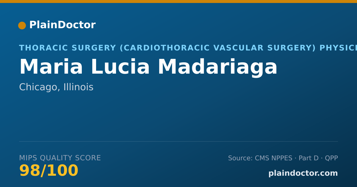 Shareable card for Maria Lucia Madariaga - Thoracic Surgery (Cardiothoracic Vascular Surgery) Physician, Chicago, IL