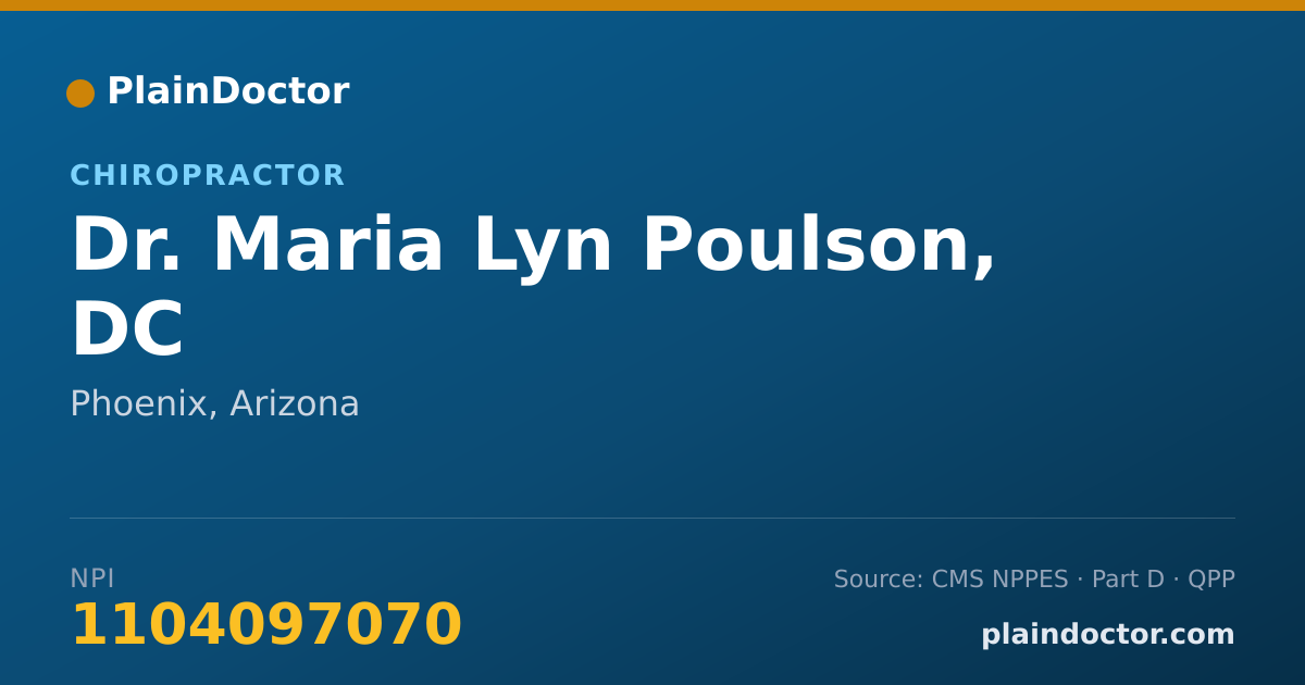 Shareable card for Maria Lyn Poulson, DC - Chiropractor, Phoenix, AZ