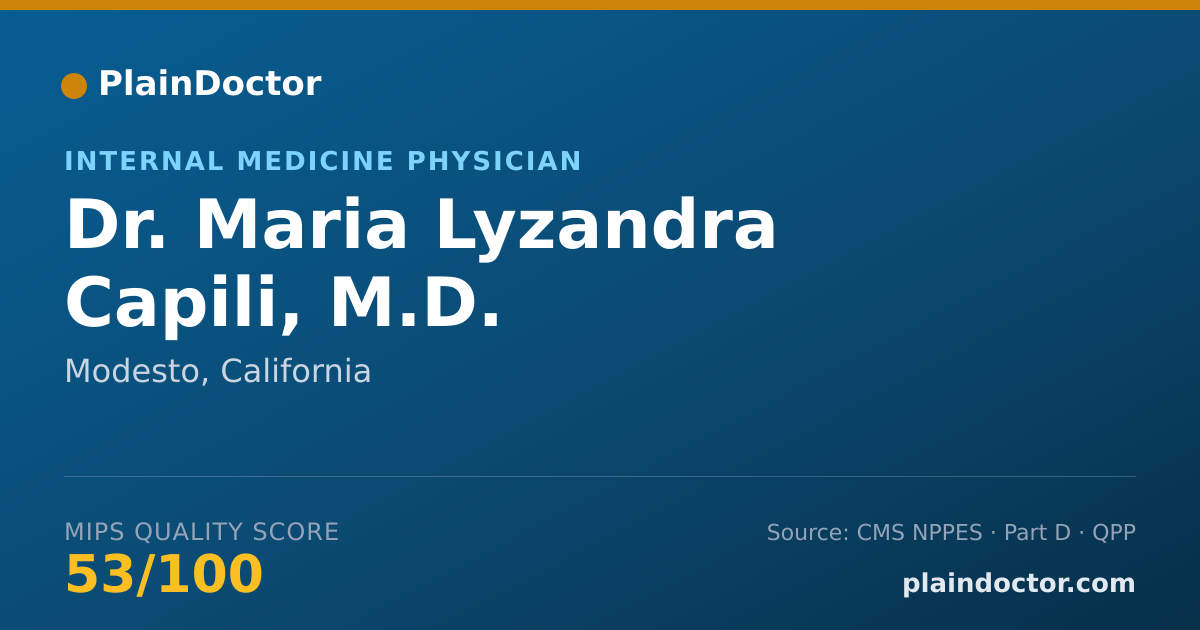 Shareable card for Maria Lyzandra Capili, M.D. - Internal Medicine Physician, Modesto, CA