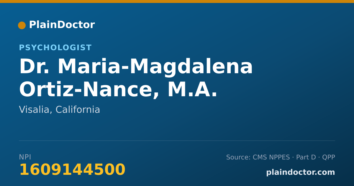 Shareable card for Maria-Magdalena Ortiz-Nance, M.A. - Psychologist, Visalia, CA