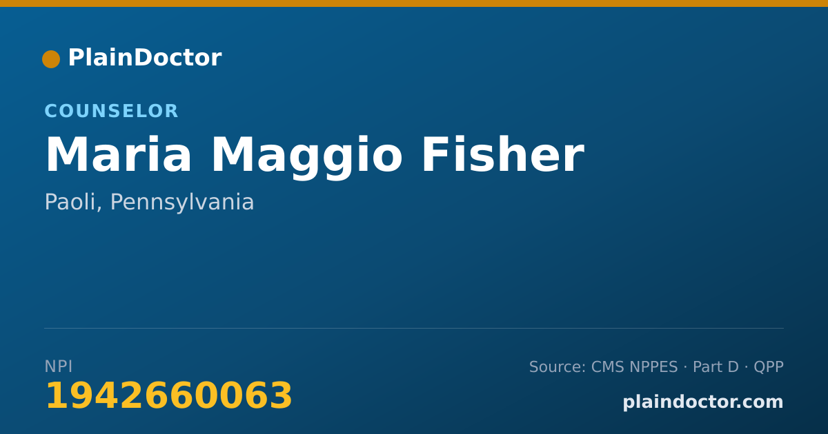 Shareable card for Maria Maggio Fisher - Counselor, Paoli, PA