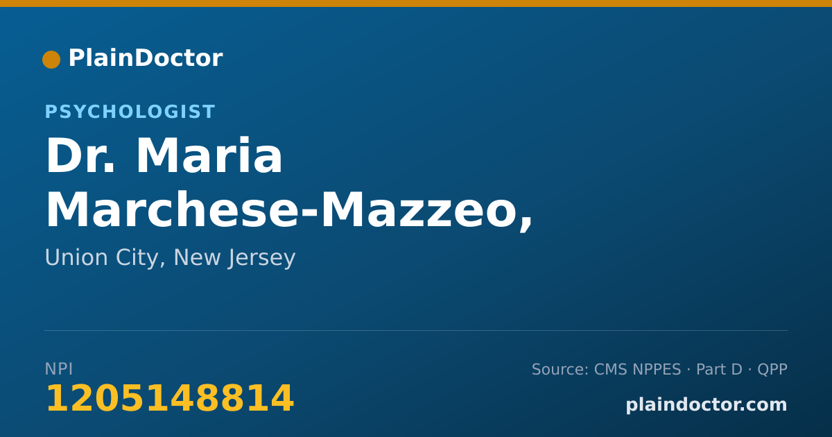Shareable card for Maria Marchese-Mazzeo, PSY.D. - Psychologist, Union City, NJ