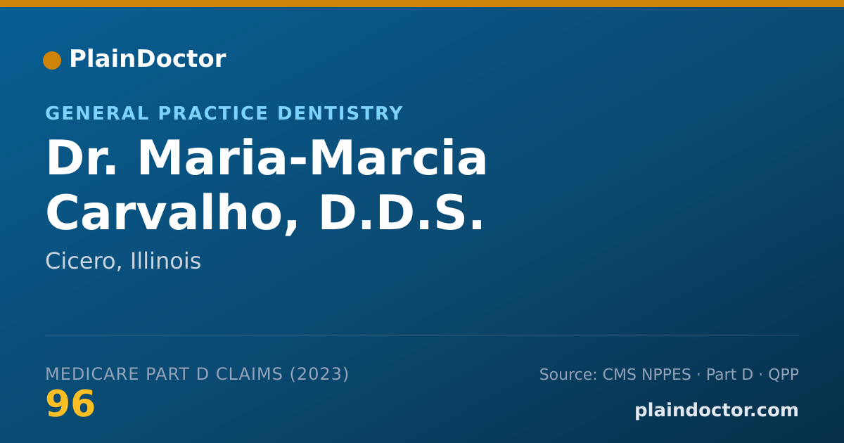 Shareable card for Maria-Marcia Carvalho, D.D.S. - General Practice Dentistry, Cicero, IL