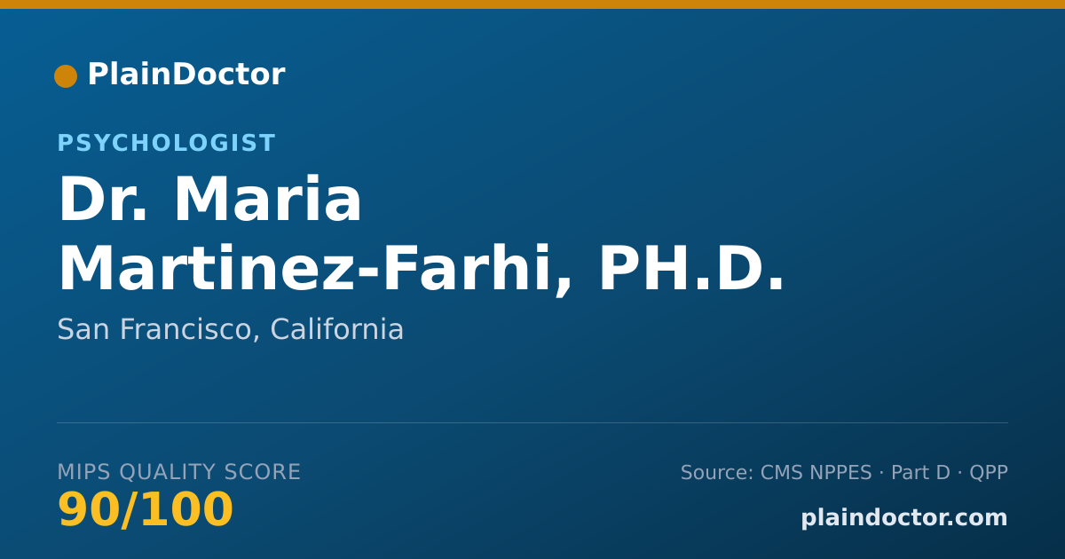 Shareable card for Maria Martinez-Farhi, PH.D. - Psychologist, San Francisco, CA