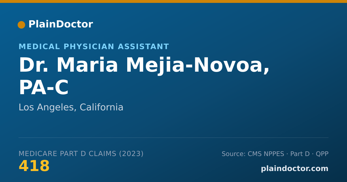 Shareable card for Maria Mejia-Novoa, PA-C - Medical Physician Assistant, Los Angeles, CA