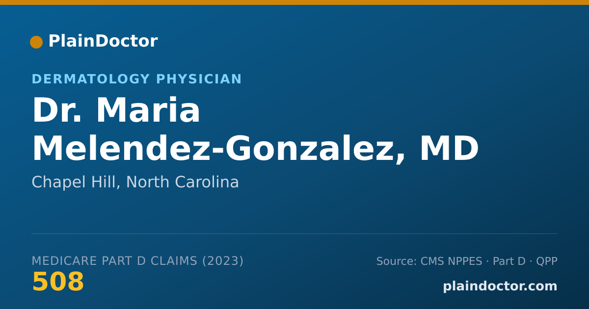 Shareable card for Maria Melendez-Gonzalez, MD - Dermatology Physician, Chapel Hill, NC