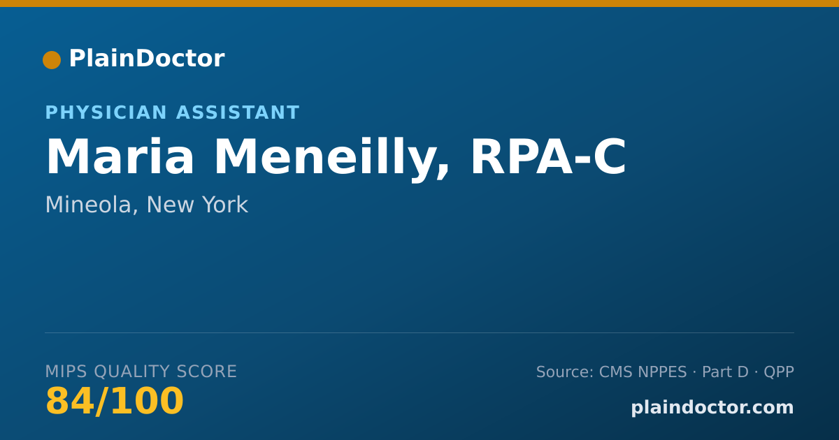 Shareable card for Maria Meneilly, RPA-C - Physician Assistant, Mineola, NY
