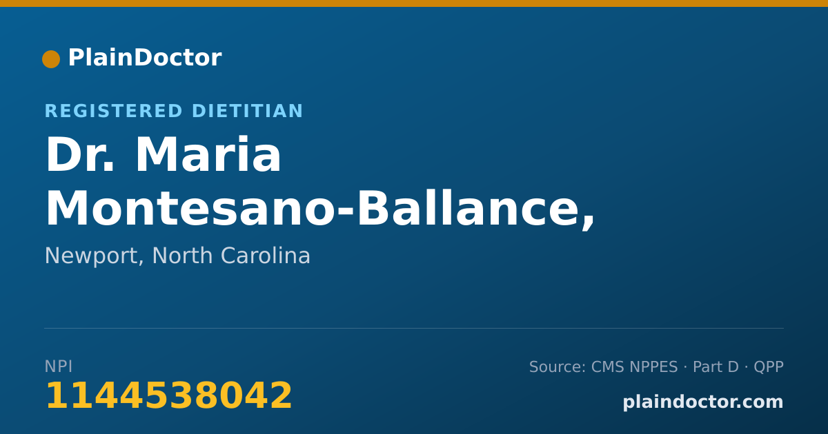 Shareable card for Maria Montesano-Ballance, MS, RD, LDN - Registered Dietitian, Newport, NC