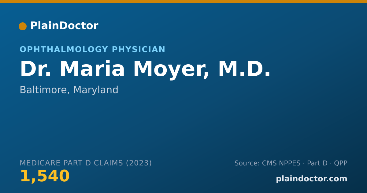 Shareable card for Maria Moyer, M.D. - Ophthalmology Physician, Baltimore, MD