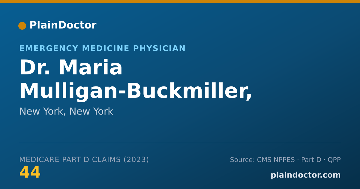 Shareable card for Maria Mulligan-Buckmiller, MD - Emergency Medicine Physician, New York, NY