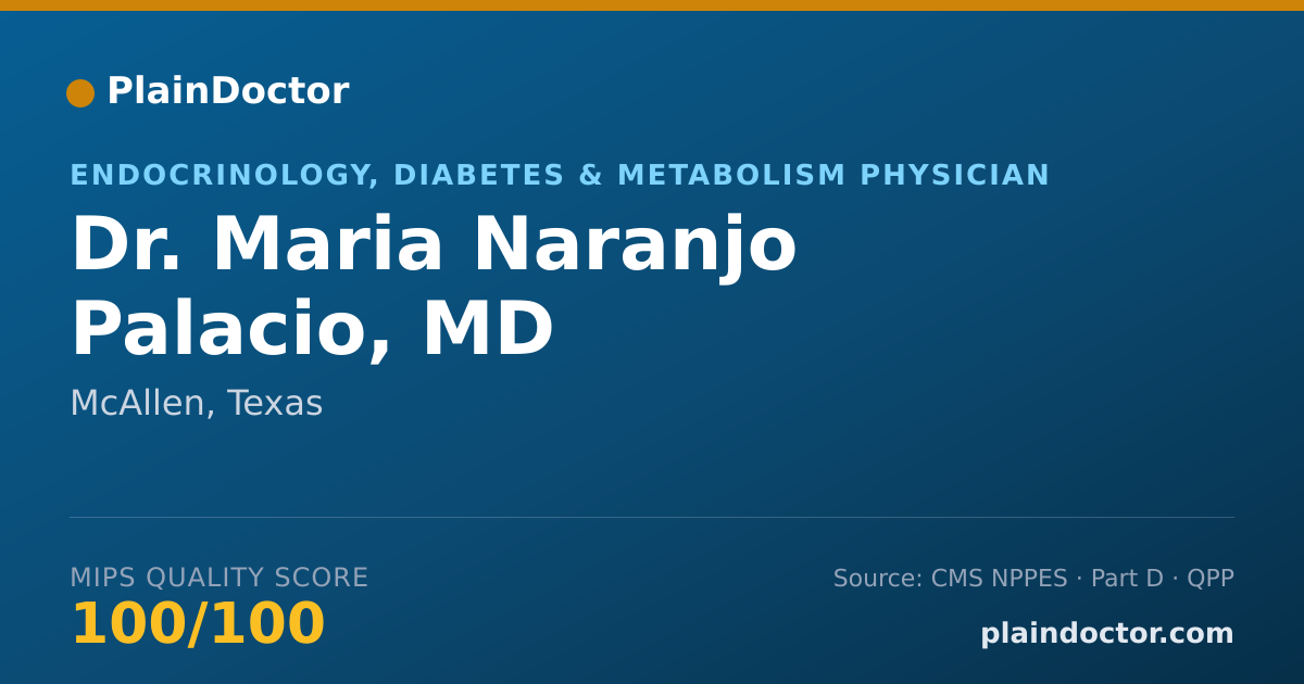 Shareable card for Maria Naranjo Palacio, MD - Endocrinology, Diabetes & Metabolism Physician, McAllen, TX