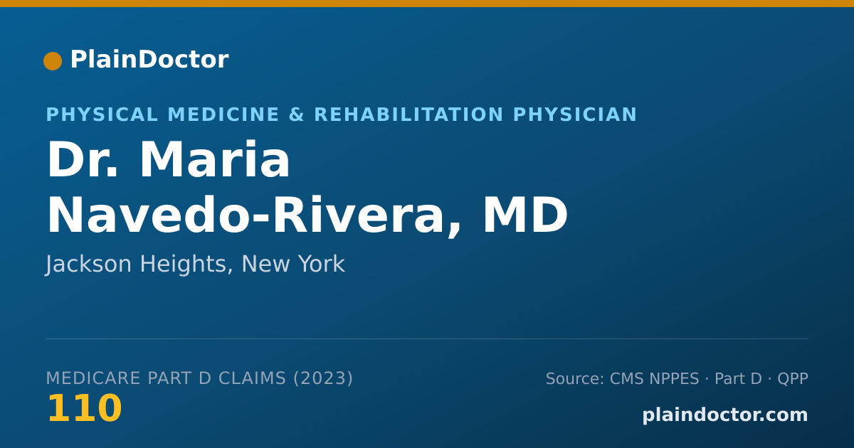 Shareable card for Maria Navedo-Rivera, MD - Physical Medicine & Rehabilitation Physician, Jackson Heights, NY