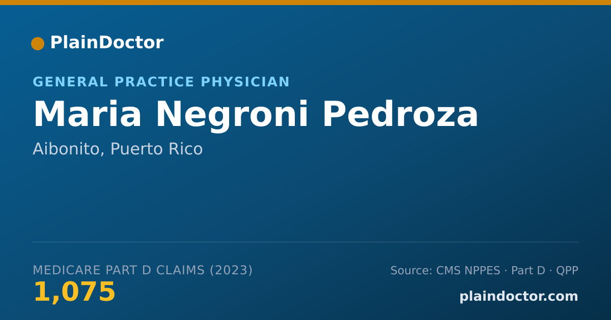 Shareable card for Maria Negroni Pedroza - General Practice Physician, Aibonito, PR
