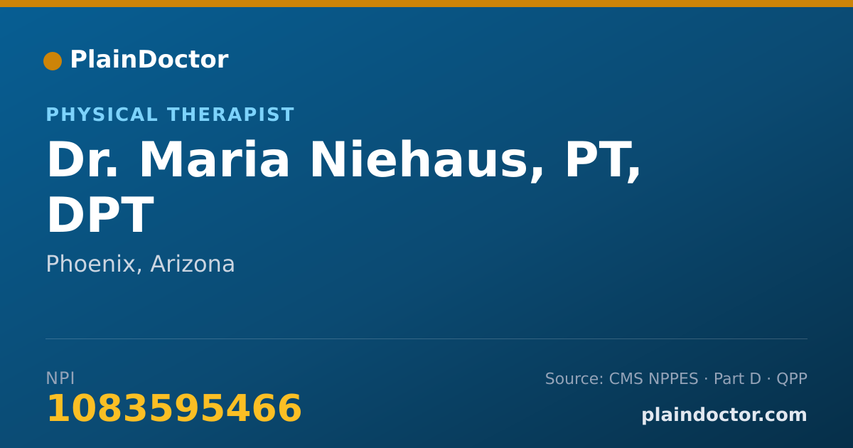 Shareable card for Maria Niehaus, PT, DPT - Physical Therapist, Phoenix, AZ