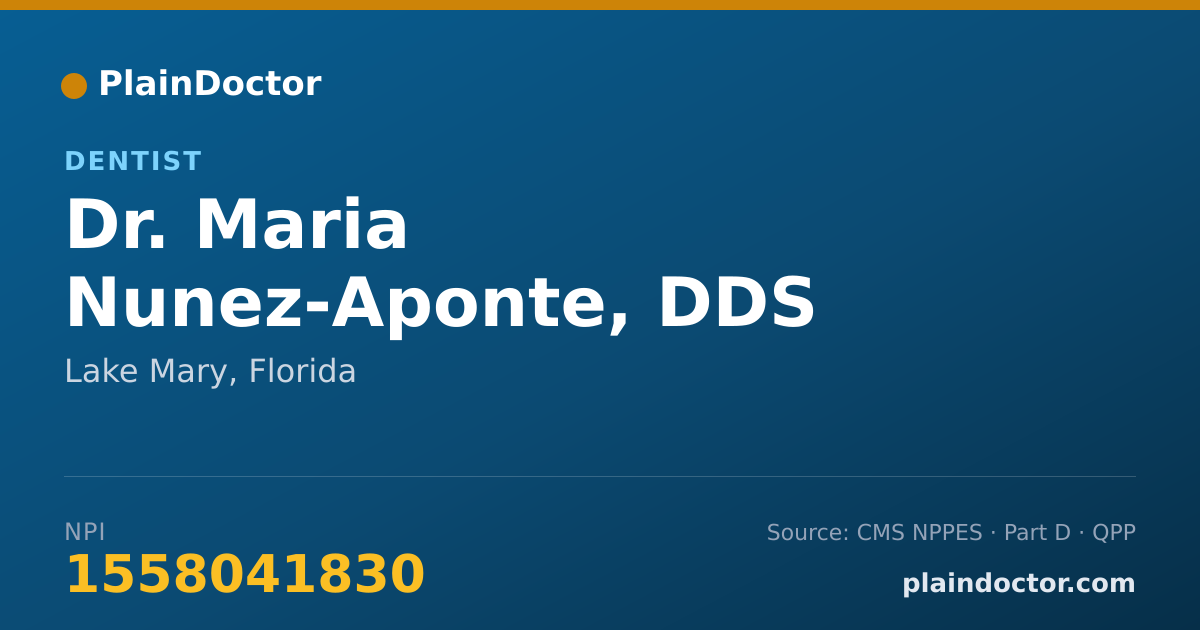 Shareable card for Maria Nunez-Aponte, DDS - Dentist, Lake Mary, FL