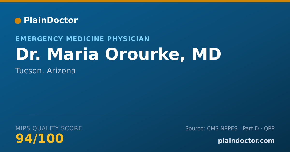 Shareable card for Maria Orourke, MD - Emergency Medicine Physician, Tucson, AZ