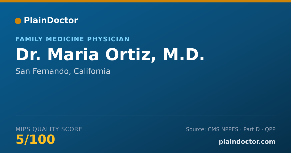 Shareable card for Maria Ortiz, M.D. - Family Medicine Physician, San Fernando, CA