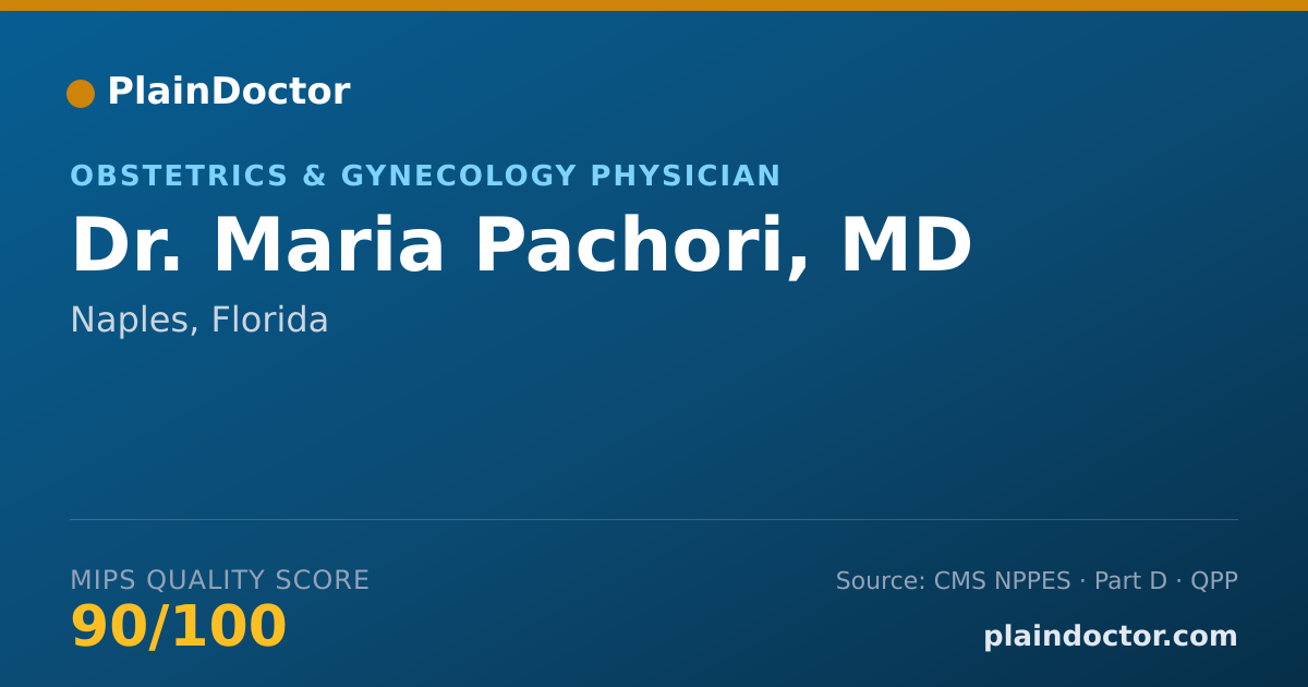 Shareable card for Maria Pachori, MD - Obstetrics & Gynecology Physician, Naples, FL