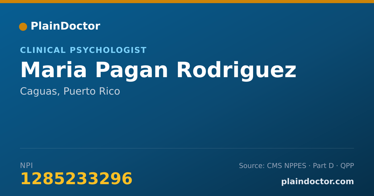 Shareable card for Maria Pagan Rodriguez - Clinical Psychologist, Caguas, PR