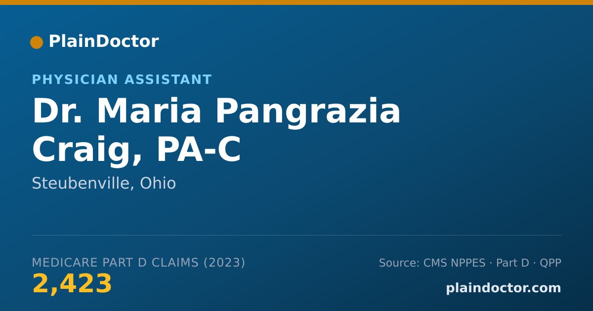 Shareable card for Maria Pangrazia Craig, PA-C - Physician Assistant, Steubenville, OH