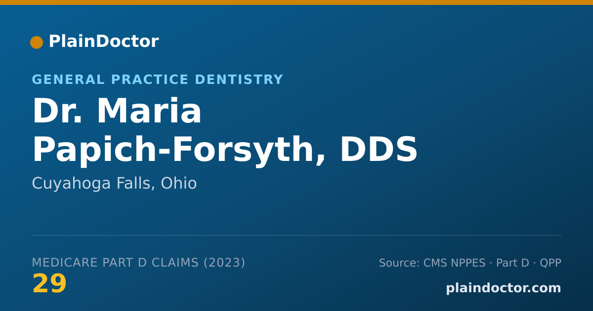 Shareable card for Maria Papich-Forsyth, DDS - General Practice Dentistry, Cuyahoga Falls, OH