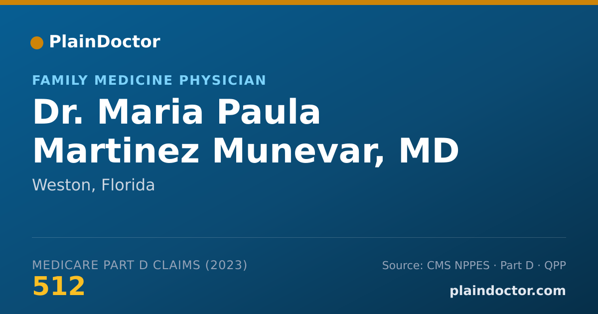 Shareable card for Maria Paula Martinez Munevar, MD - Family Medicine Physician, Weston, FL