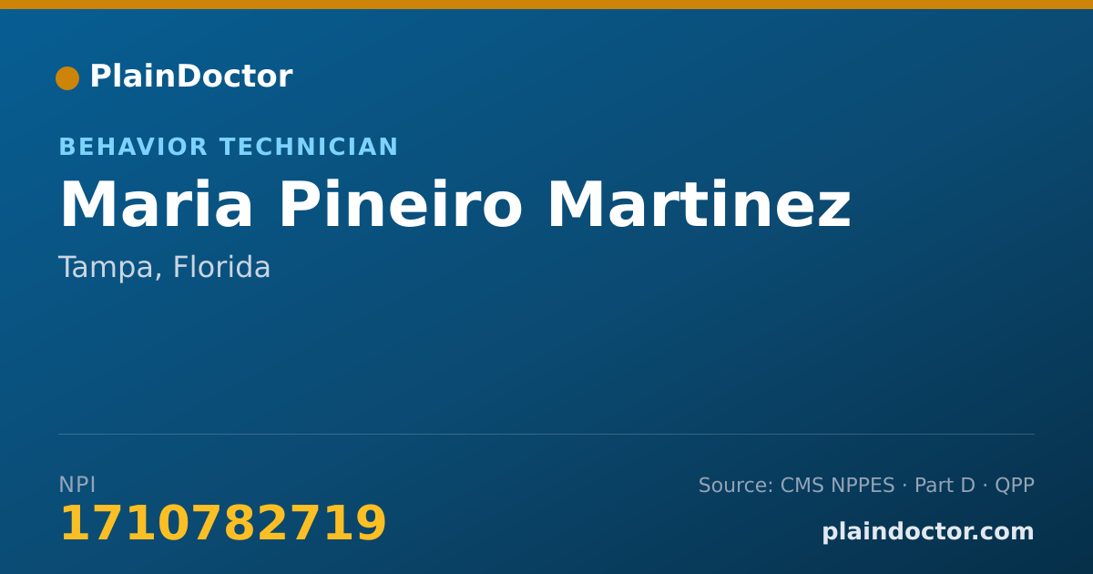 Shareable card for Maria Pineiro Martinez - Behavior Technician, Tampa, FL